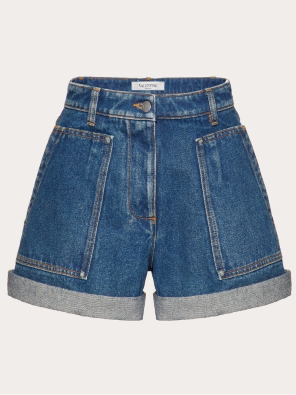 authentic valentino garavani washed denim shorts